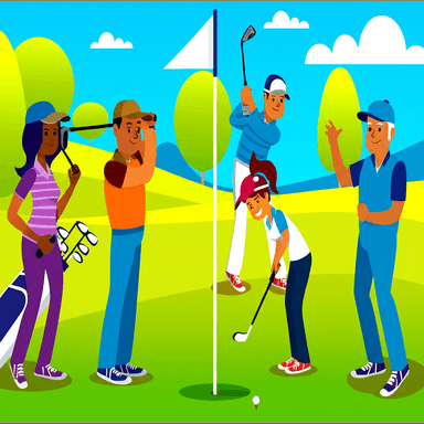 親しみやすいゴルフ初心者のイラスト